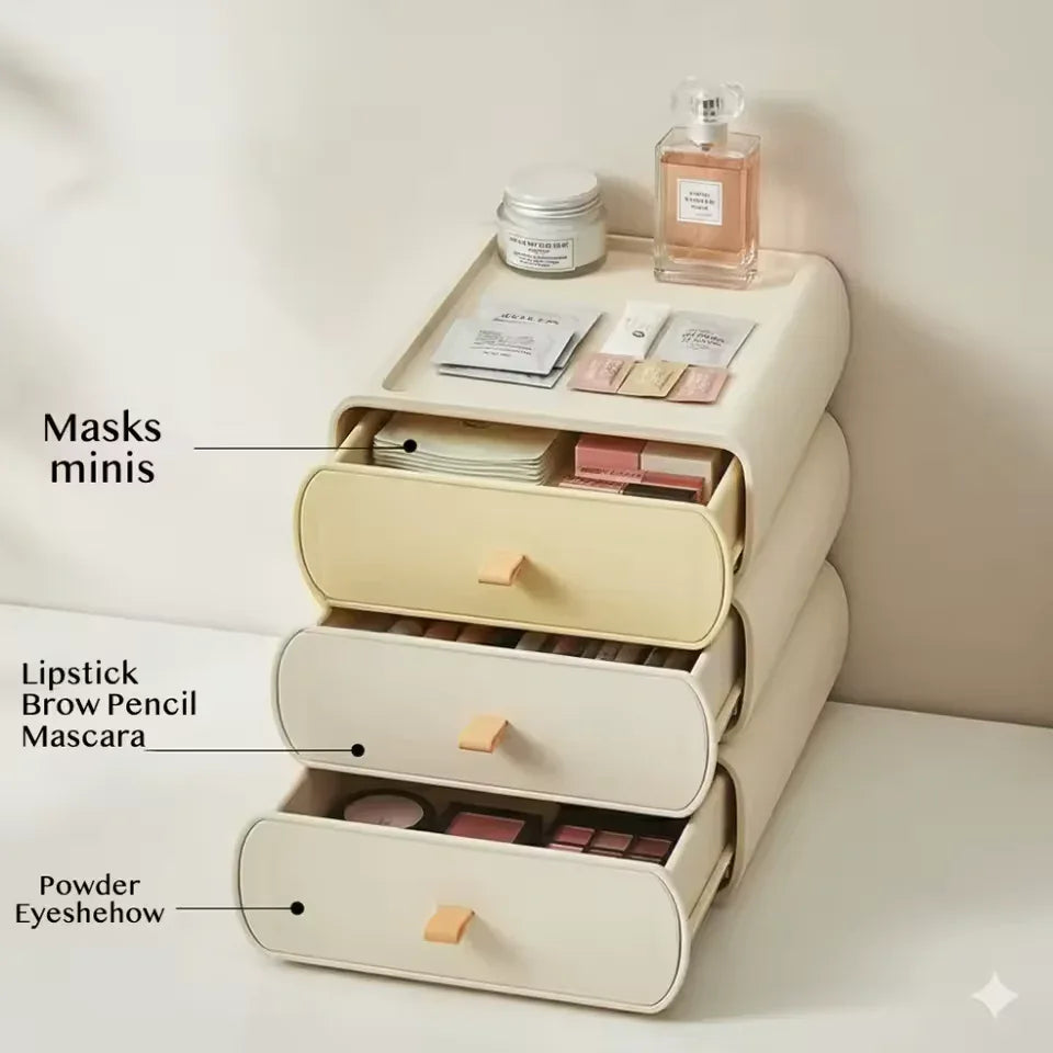 Stackable Makeup Organizer with Drawers – Vanity Storage (each Stack)