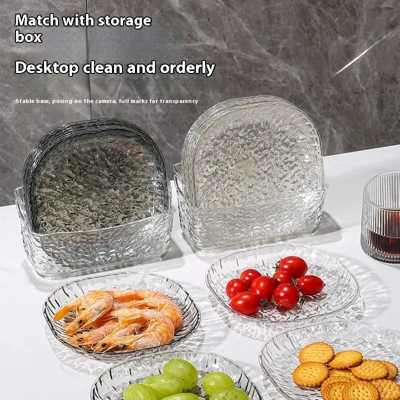 8-Piece Plastic Bone Plates – Small Snack & Dining Dishes