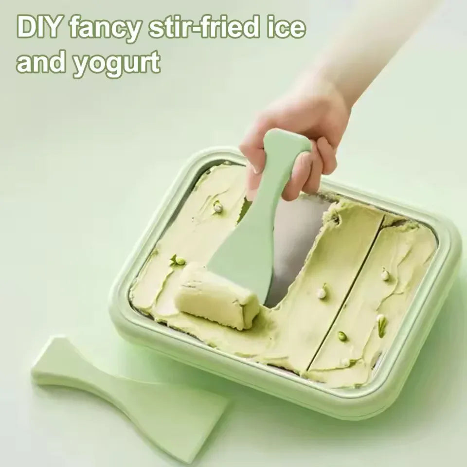 Ice Cream Making Tray with Scrapers – DIY Frozen Dessert Maker