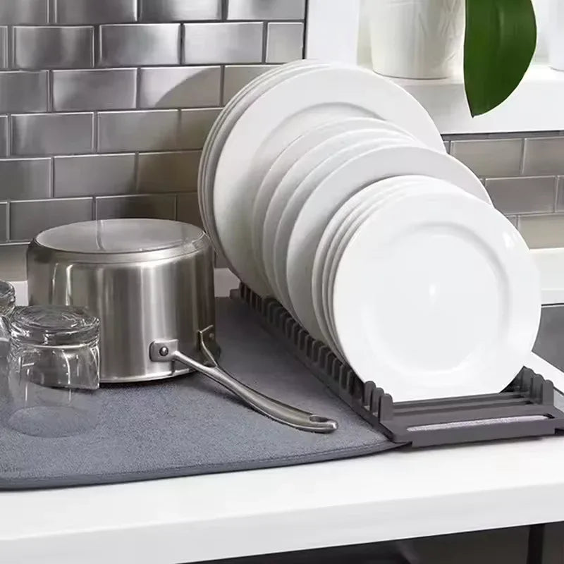 Folding Tableware Drainer Mat – Thickened Non-Slip Absorbent Pad