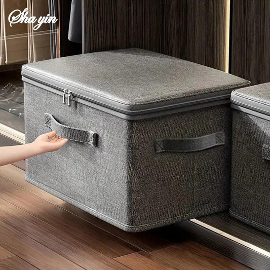 Premium Foldable Zipper Storage Box with Lock - Clarify.pk