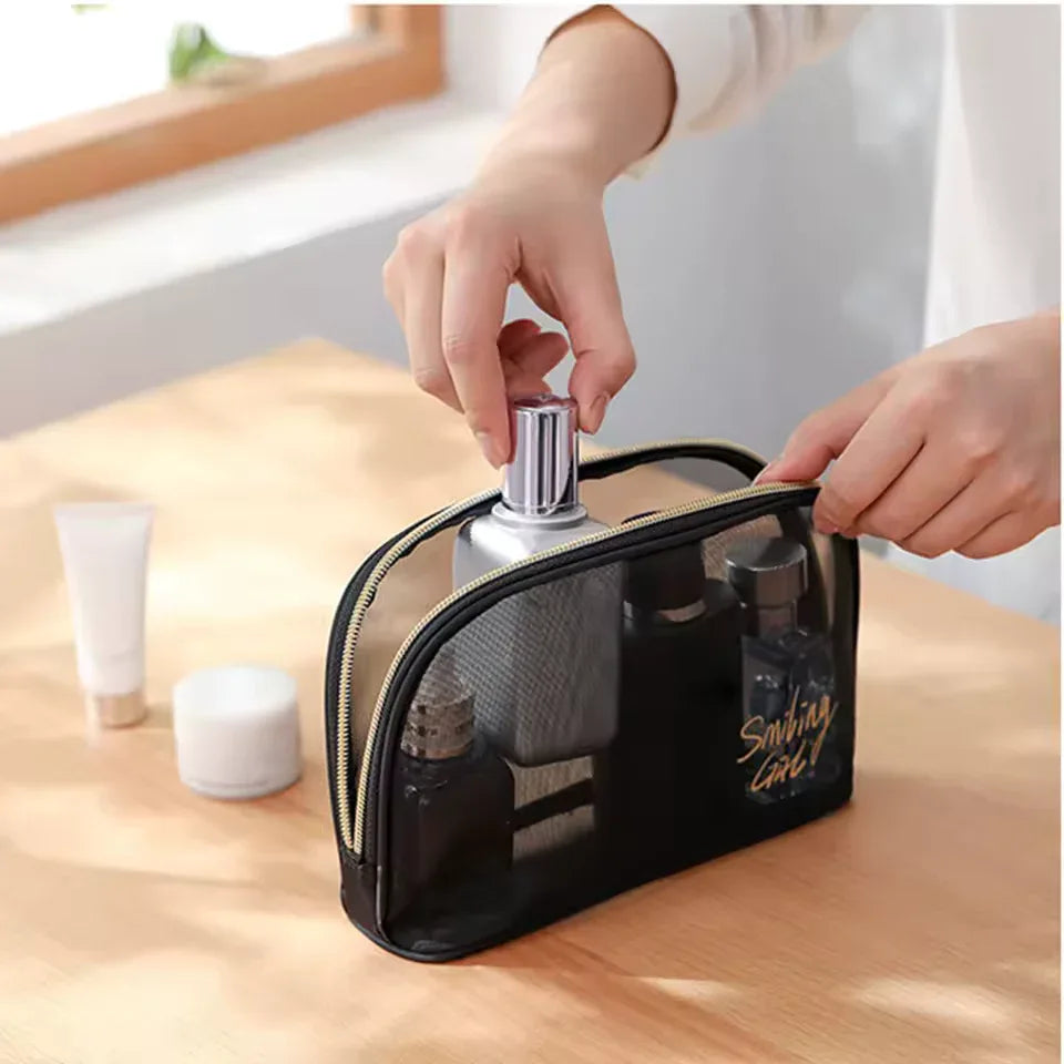 5-Piece Mesh Cosmetic Organizer Set – Makeup & Toiletry Storage Bags - Clarify.pk