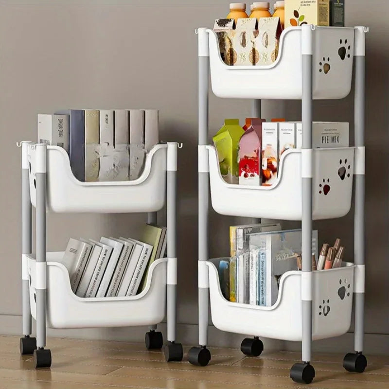 2/3/4-Tier U-Shaped Open Cartoon Shelving Removable Snack & Beverage Organizer Kitchen Vegetable Shelver Toy & Sundries Rack - Clarify.pk