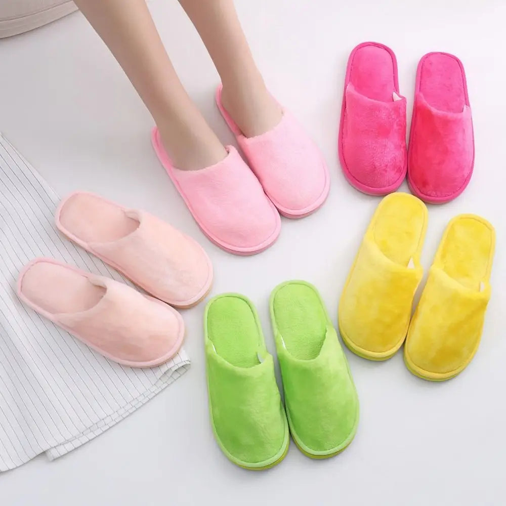 Non-Slip Winter Home Slippers – Warm & Fluffy Comfort (Random color)