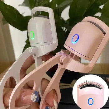 Electric Heated Comb Eyelash Curler Makeup Portable Temperature Control Charging Eye Lash Curler Lasting Thermal Eyelashes Tools - Clarify.pk