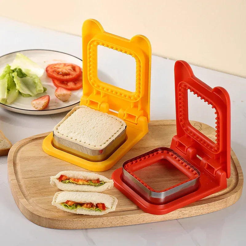 Stainless Steel Sandwich Cutter & Sealer Baking Tool Round & Square Shapes - Clarify.pk