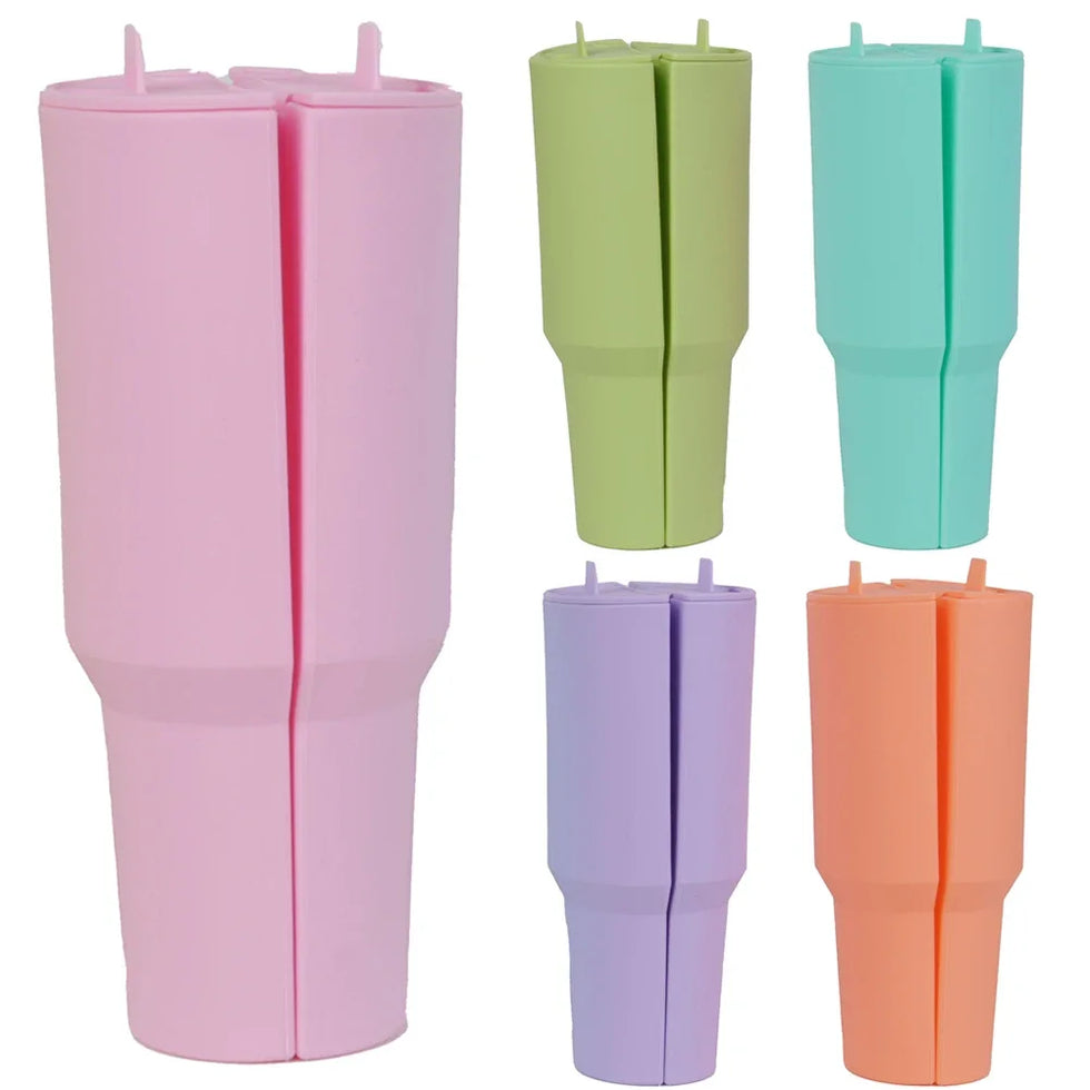 Silicone Water Bottle Liner Drink Divider - Double-Flavor Insert for 40oz Tumblers