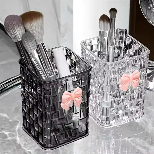 Clear Acrylic Makeup Storage Box – Brush & Cosmetic Organizer Without Bow