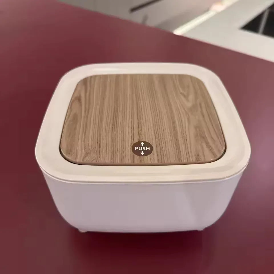 Mini Desktop Trash Can – Small Covered Bin for Desk & Bedroom - Clarify.pk