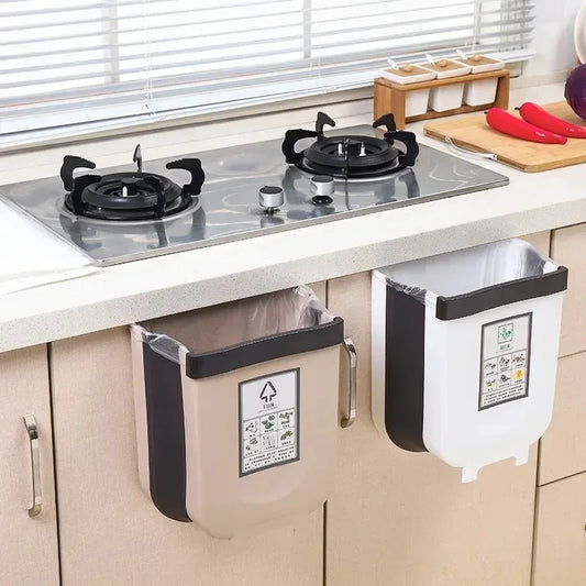 9L Wall Mounted Folding Trash Bin – Kitchen & Car Hanging Garbage Can - Clarify.pk