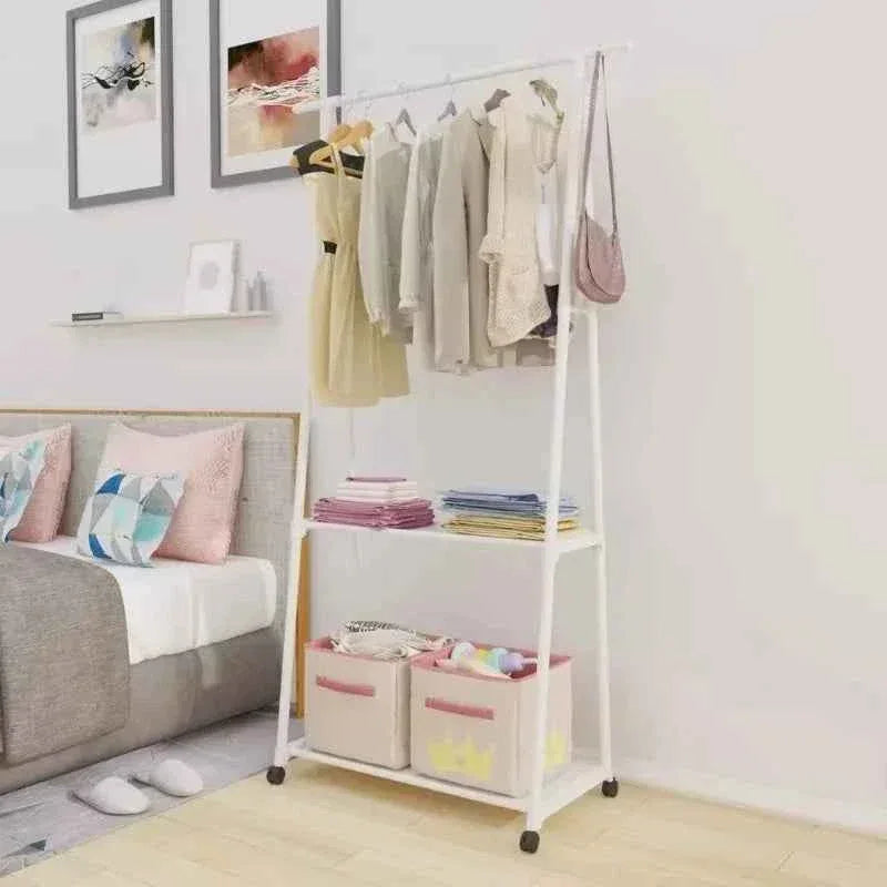Portable Clothes Rack with Wheels - Simple Hanging Clothes Hanger