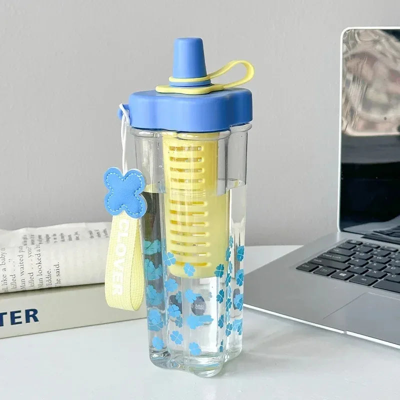 Large Plastic Straw Cup – Portable Tea & Water Infuser (Random Color) - Clarify.pk