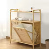 Premium Double-Section Bamboo Laundry Hamper & Storage Rack