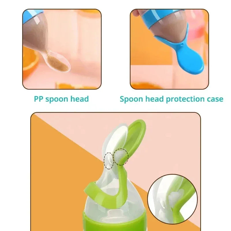 Squeeze Baby Bottle with Feeder & Training Spoon (each) - Clarify.pk