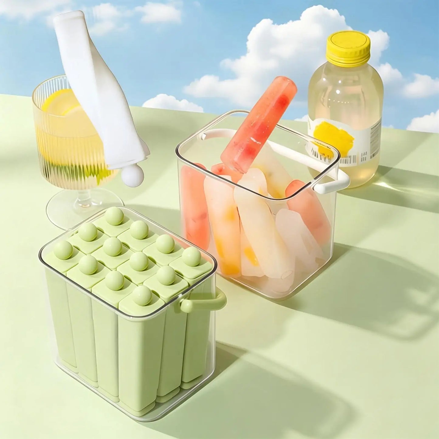 Silicone Ice Pop Maker - Reusable Ice Cream Bar Mold