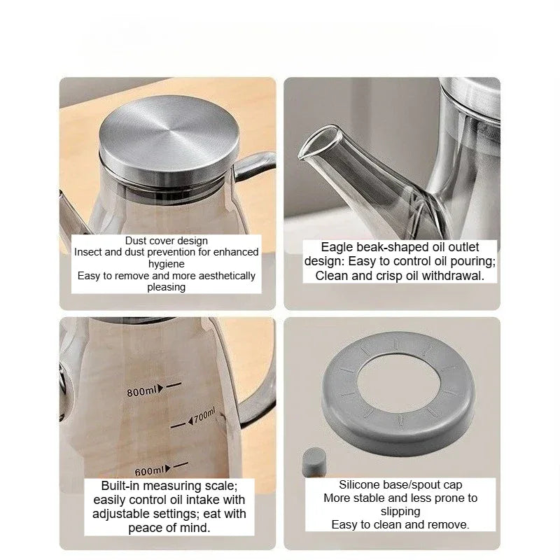 Steel Cap Oil Jug – Kitchen Pouring Container - Clarify.pk