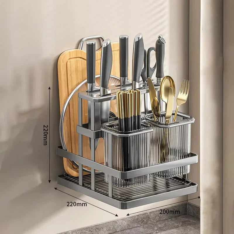 Multi-Function Kitchen Storage Rack – Knife & Board Holder - Clarify.pk