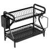 Premium 2-Tier Dish Drying Rack with Drainboard - Clarify.pk