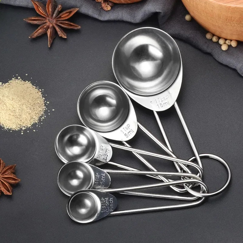 5Pcs Measuring Spoon Set – Baking & Coffee Tools - Clarify.pk