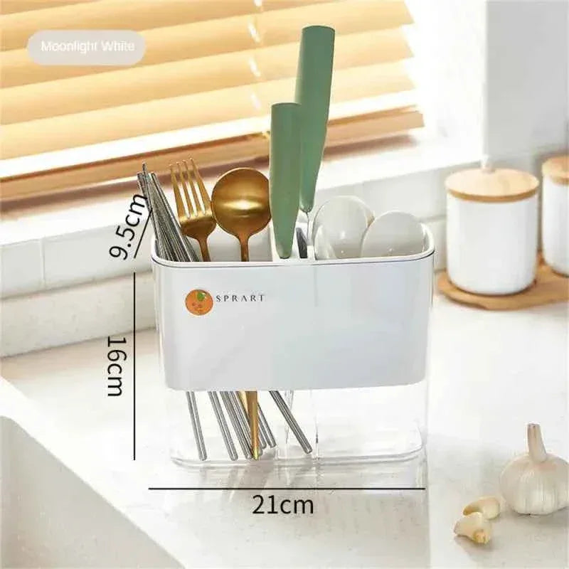 Chopsticks Storage Rack Multifunctional Detachable Drainage Tray Large Storage Box for Kitchen