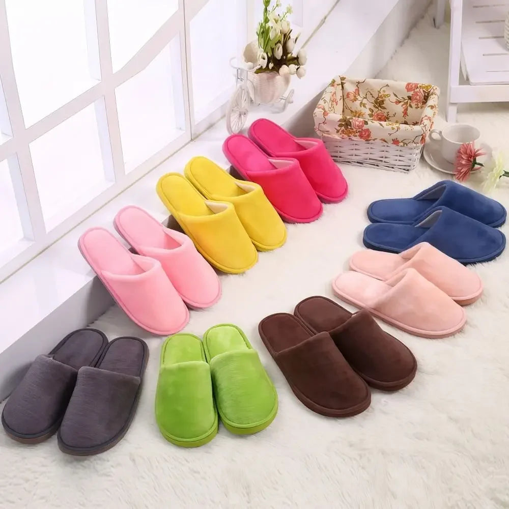Non-Slip Winter Home Slippers – Warm & Fluffy Comfort (Random color)