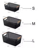 Minimalist Mesh Iron Storage Basket with Wooden Handles
