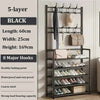 5 Layer Living Room Shoe Rack Multi-Layer Storage Shelf DIY Clothes Hanger Simple Floor-Standing Organizer - Clarify.pk