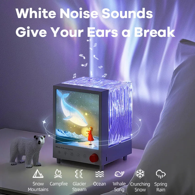 Aurora Box Projector Night Light – Bluetooth Ambient Lamp