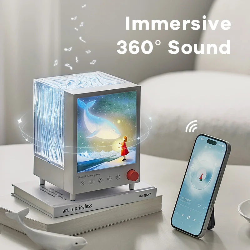 Aurora Box Projector Night Light – Bluetooth Ambient Lamp