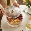 360° Rotating Snack Storage Box – Transparent Candy & Dried Fruit Tray