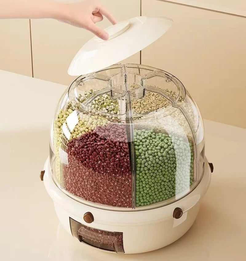 Luxury 360° Rotating Multi-Grid Rice & Grain Dispenser - 10KG