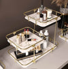 Luxury 2-Tier Marble Style Cosmetics Organizer
