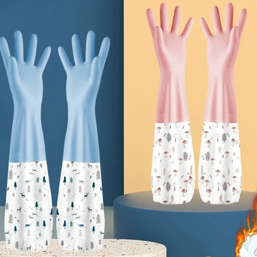 Long Silicone Dishwashing Gloves – Heat & Scrub Safe