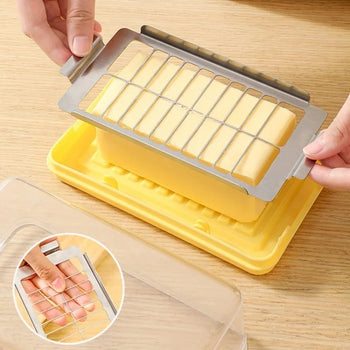 Butter Cutting & Storage Box – Transparent Portioning Container with Lid - Clarify.pk