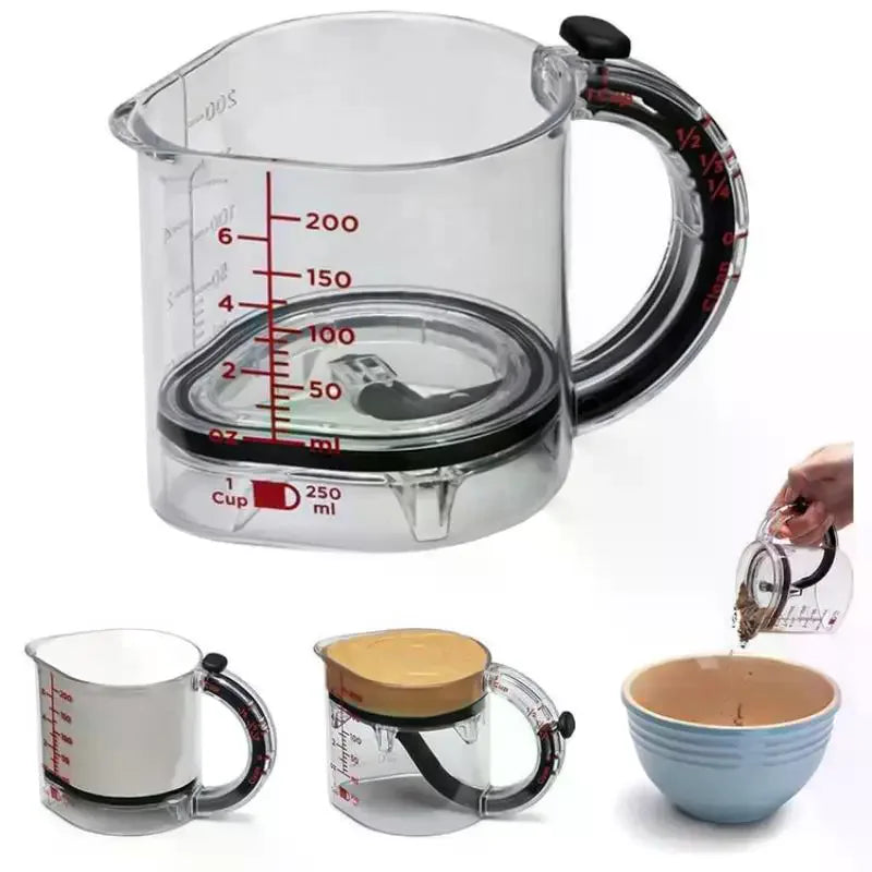 Adjustable Measuring Cup Multi-Functional Measuring Cup With Scraper-Style Seal Base Measurings Cube Cups For Cooking Kitchen