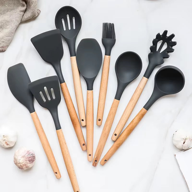 12-Piece Silicone Utensil Set – Non-Stick Professional Cooking Tools