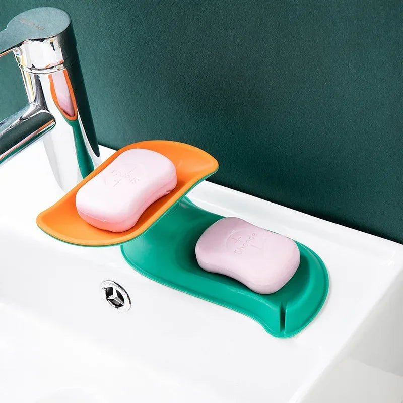 Rotary Double Layer Soap Dish – Drainable Bathroom Holder