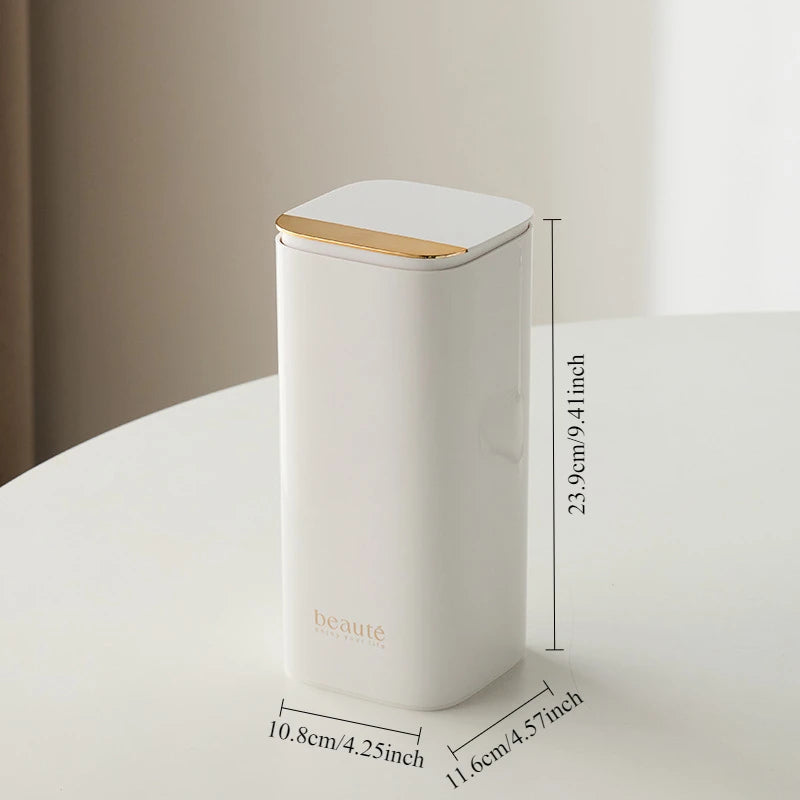 Automatic Lifting Makeup Brush Organizer Four Grid Storage Cosmetic Tools eyeliner eyebrow pencil dust-proof brush bucket