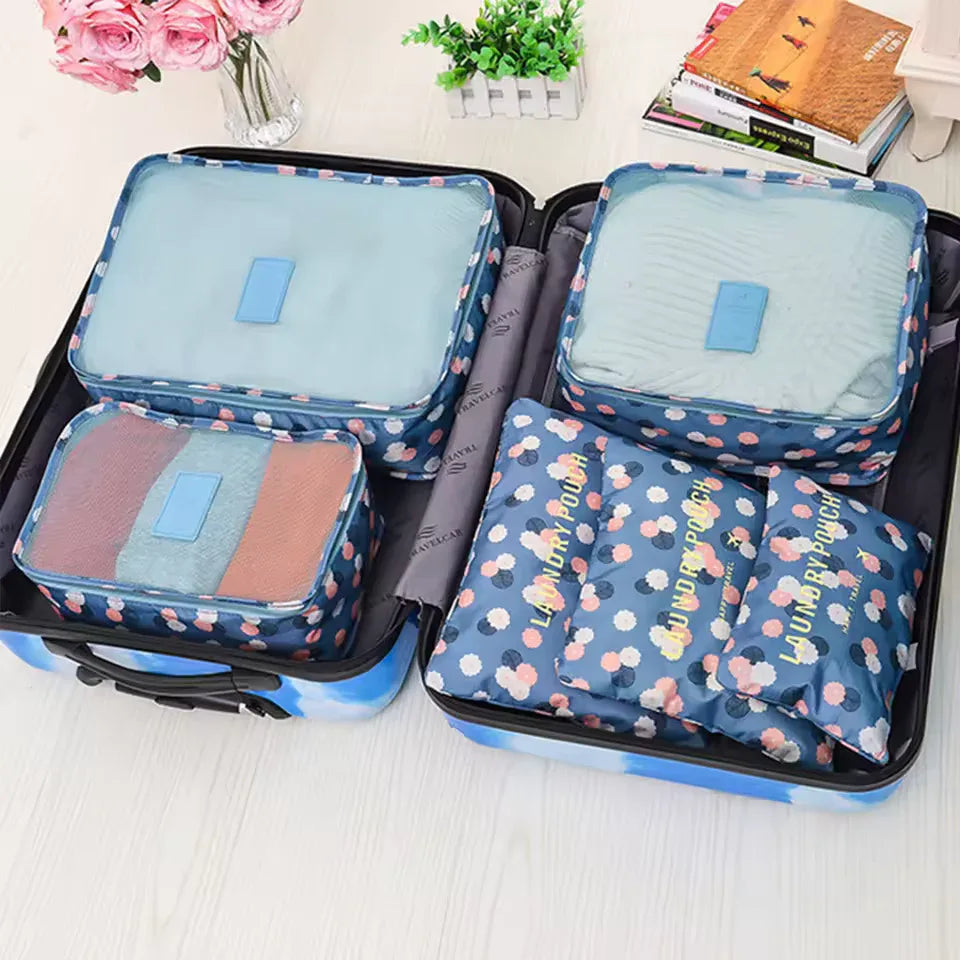 6-Piece Packing Bags Set – Foldable Luggage Organizers for Suitcases