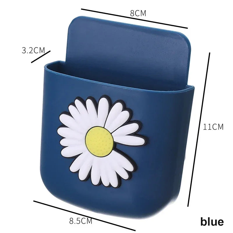 Punch-Free Wall Mounted Organizer Box – Remote & Phone Holder (Random Color) - Clarify.pk