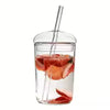 Aura Clear Borosilicate Glass Sipper with Glass Straw