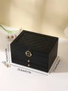 3-Layer Leather Jewelry Box - Professional Locked Organizer (Random color)
