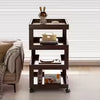 Modern Z-Frame 3-Tier Wooden Side Table Trolley
