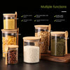Transparent Airtight Spice & Snack Jars with Lids & Spoons - Clarify.pk