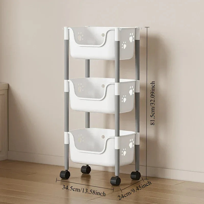 2/3/4-Tier U-Shaped Open Cartoon Shelving Removable Snack & Beverage Organizer Kitchen Vegetable Shelver Toy & Sundries Rack - Clarify.pk