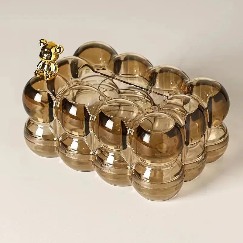 Acrylic Bubble Tissue Box – With out Bow & (Random Colour )