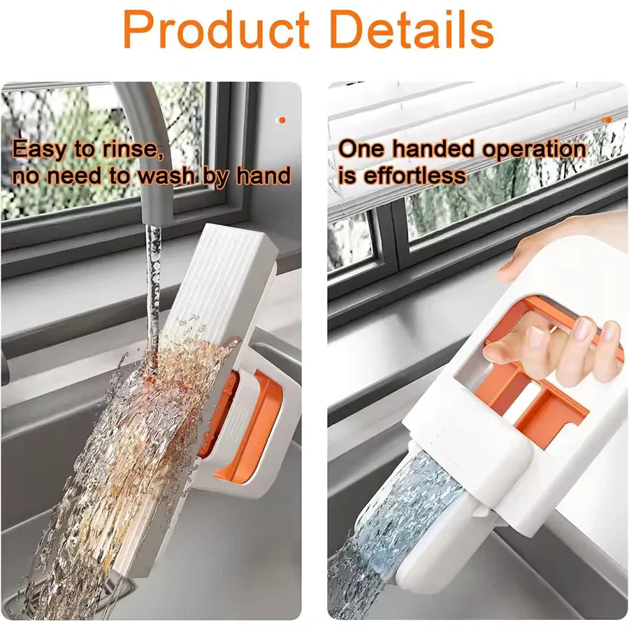 Handheld Folding Mini Mop – Lazy Sponge Mop for Kitchen & Glass Cleaning - Clarify.pk