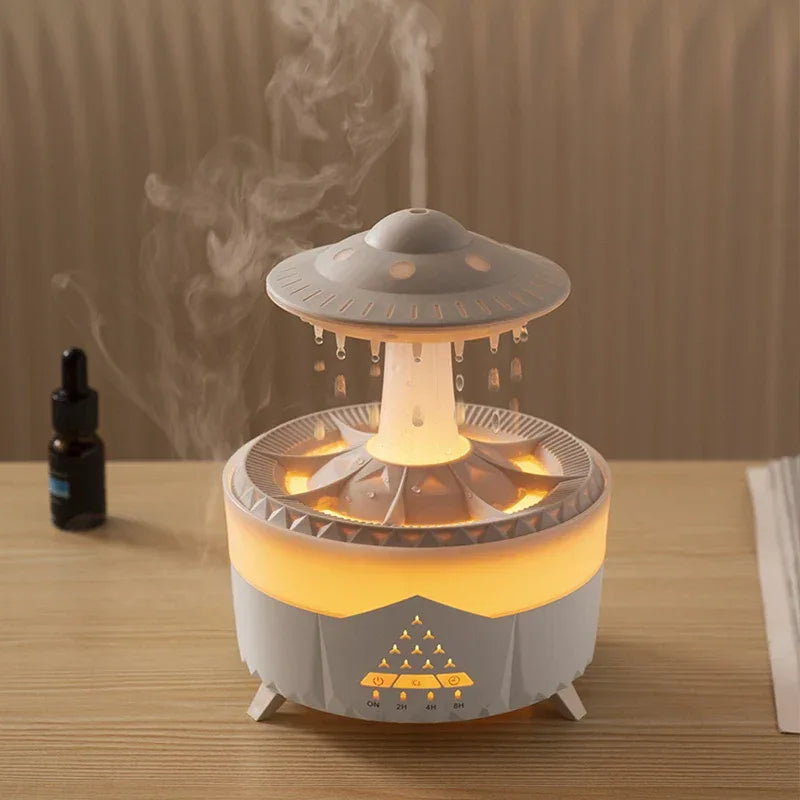 Premium Rain Drop Humidifier – LED Flame Mist Aroma Diffuser - Clarify.pk