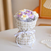 Knitted Crochet Flowers Bouquet Finished Bouquet Knited Flower Puff Flower Bouquet Graduation Gift Mini Handmade Flower Bouquet