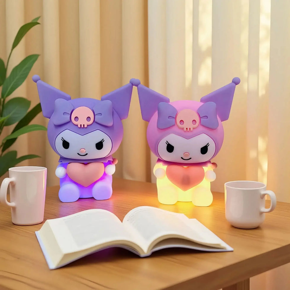 Kuromi Silicone Touch Night Light Cute Bedside Lamp for Kids Room Sleep Aid Kawaii Desk Decor Gift for Girls